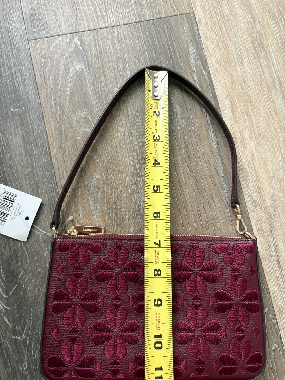 kate spade flower embroidered convertible wristlet - dark marlo